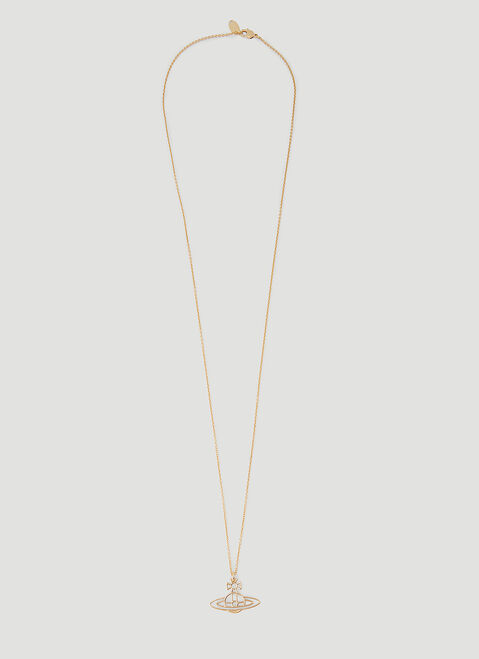Vivienne Westwood Thin Lines Flat Orb Necklace White vvw0154011