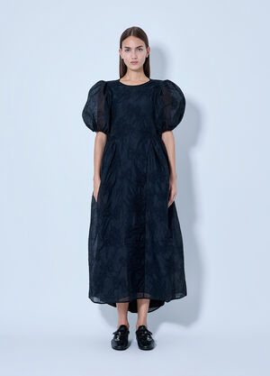 Cecilie Bahnsen Ulani Papillon Matelassé Midi Dress Black cec0266007
