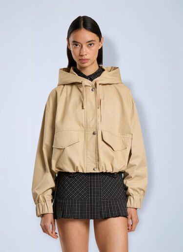 Palm Angels Palm Sway Loose Windbreaker Beige pma0266207
