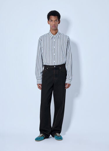 LN-CC® - Dries Van Noten: Croom Stripe Cotton Poplin Shirt - Grey Dries Van Noten Croom Stripe Cotton Poplin Shirt Grey dvn0165006