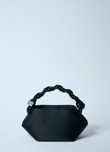 GANNI Satin Mini Bou Handbag Black gan0259058