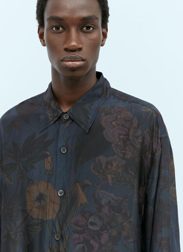 Dries Van Noten Silk Botanic Shirt Navy dvn0154016