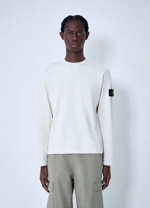 Stone Island Logo Patch Sweatshirt Ivory sto0164013