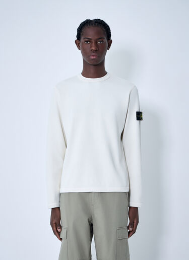 Stone Island Logo Patch Sweatshirt Ivory sto0164013