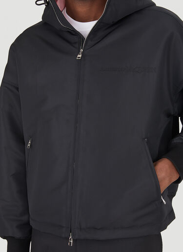 Alexander McQueen Hooded Windbreaker Jacket Black amq0147003