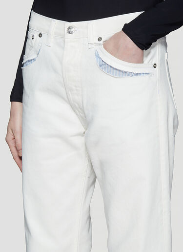 Maison Margiela Exposed Striped Pocket Jeans White mla0236006