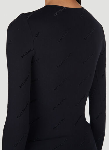 Balenciaga 로고 프린트 긴소매 탑 블랙 bal0251016