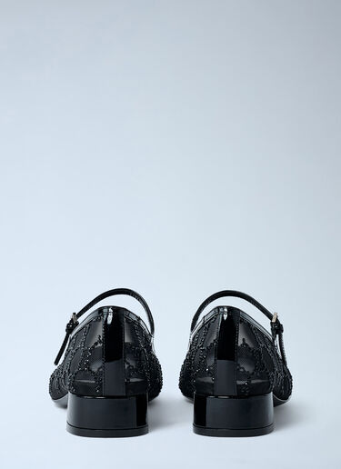 Gucci Embellished GG Ballerina Flats Black guc0261063