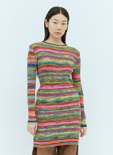 Aries SpaceDye Problemo Holey Knit Mini Dress Multicolour ari0254002
