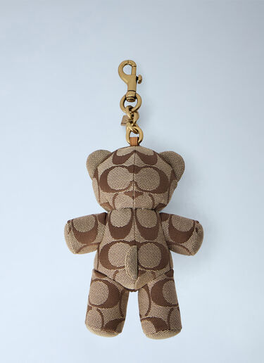 LN-CC® - Coach: Bear Bag Charm In Signature Jacquard - Beige Coach Bear Bag Charm In Signature Jacquard Beige coa0266001
