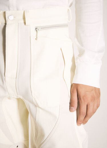 Mugler Technical Panelled Pants Cream mug0358001