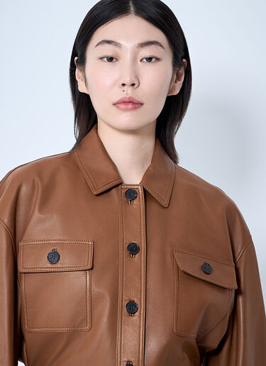 Saint Laurent Saharienne Short Leather Jacket Beige sla0259013