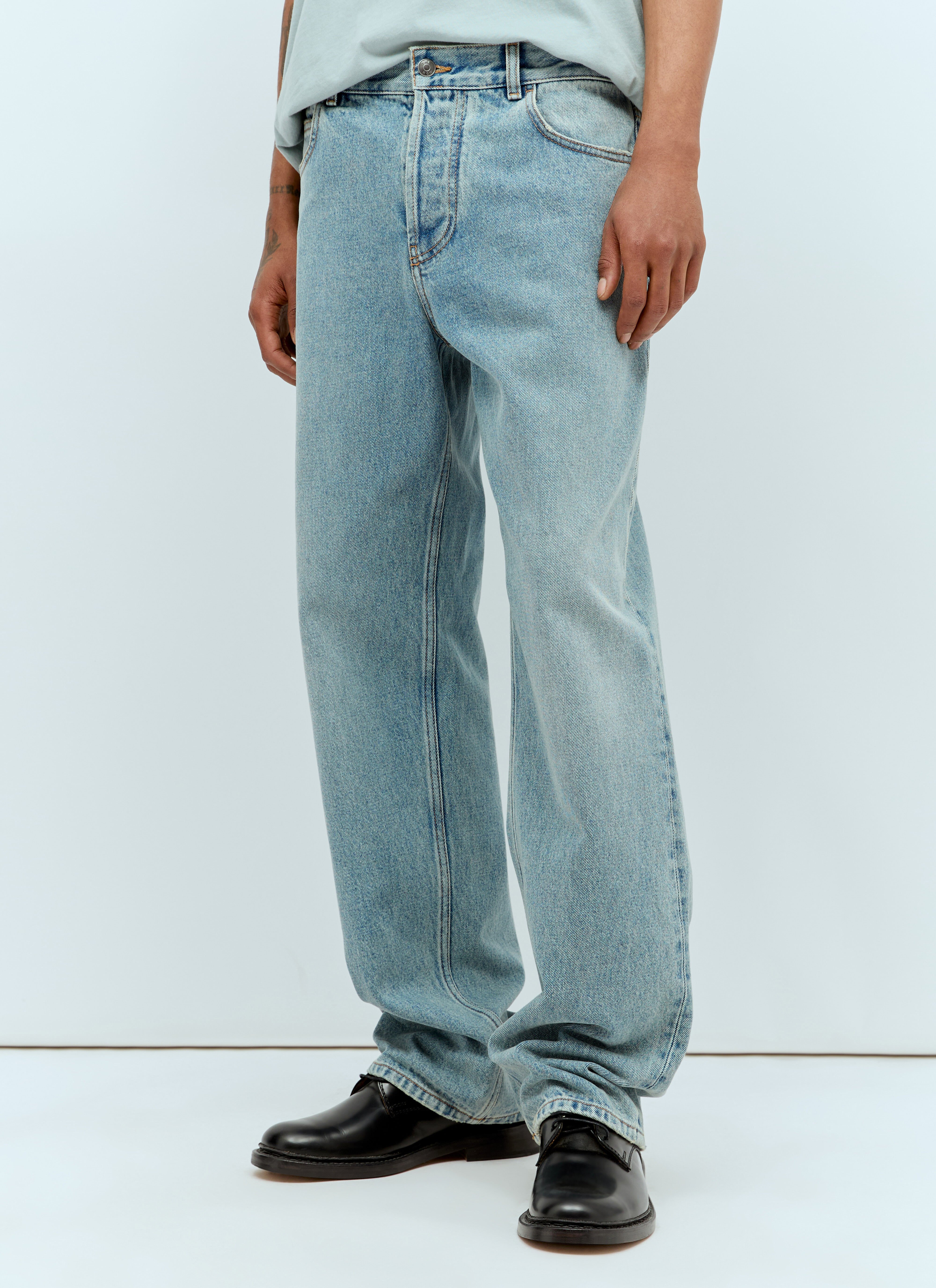 Bottega Veneta Ross Straight-Leg Jeans Cream bov0157004