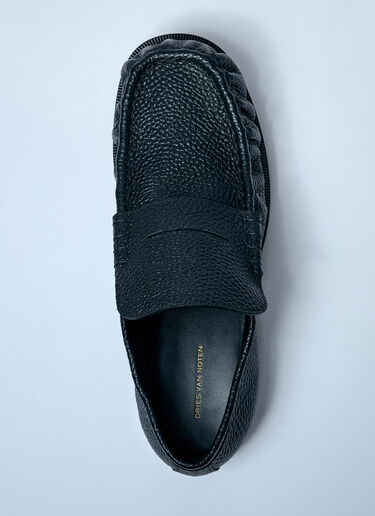 Dries Van Noten ペブルグレインレザーローファー ブラック dvn0158027