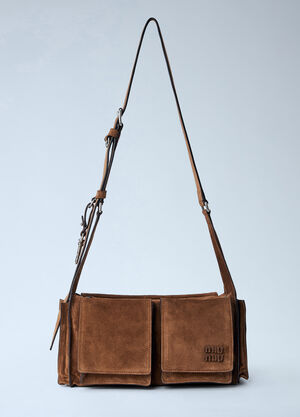 Miu Miu Utilitaire Suede Shoulder Bag Brown miu0164041