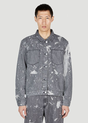 Acne Studios Pocket Bleached Denim Jacket Black acn0355002