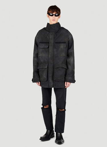 Balenciaga Double Front Parka Jacket Black bal0153002