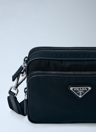 LN-CC® - Prada: Re-Nylon and Saffiano Leather Crossbody Bag - Black Prada Re-Nylon and Saffiano Leather Crossbody Bag Black pra0166215