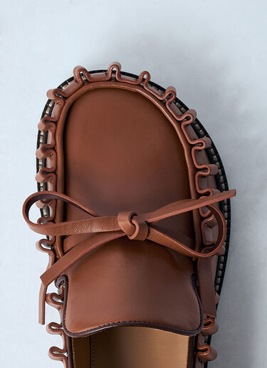 JW Anderson Leather Ruffle Loafers Brown jwa0259012