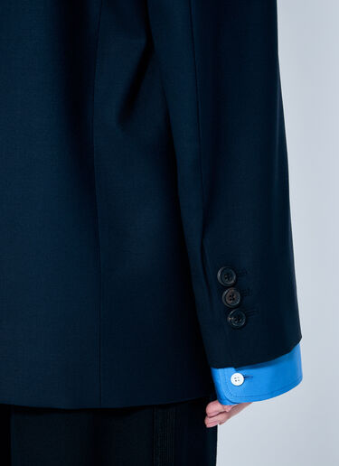 Miu Miu Single-Breasted Gabardine Blazer Blue miu0259007