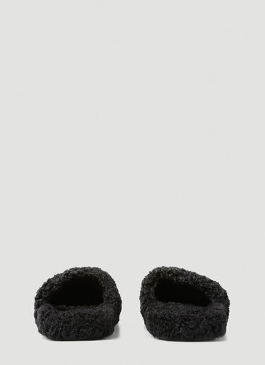 Balenciaga Furry Faux Shearling Slides Black bal0147021