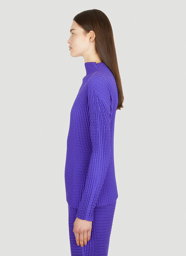 Issey Miyake Spongy High Neck Top Purple ism0251003