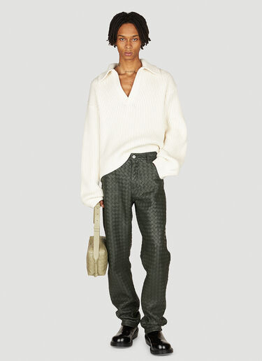 Polo Collar Sweater Bottega Veneta Polo Collar Sweater Cream bov0153006