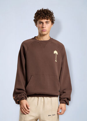 Palm Angels Feel High Regular Crewneck Sweatshirt Brown pma0166249