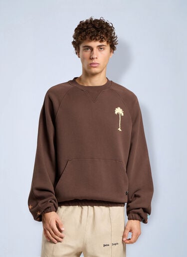 Palm Angels Feel High Regular Crewneck Sweatshirt Brown pma0166249