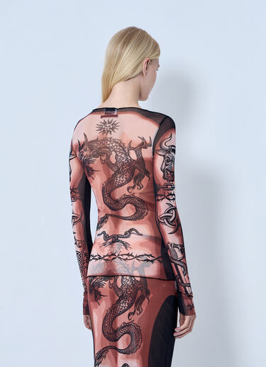 Jean Paul Gaultier Re-Edition Safe Sex Tattoo Longsleeve Top Brown jpg0264025