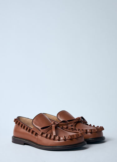 Leather Ruffle Loafers JW Anderson Leather Ruffle Loafers Brown jwa0259012