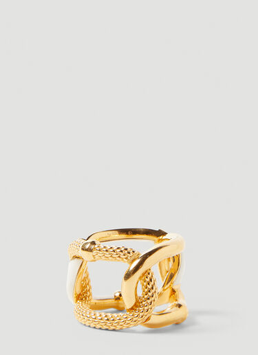 Bottega Veneta Contrast Link Ring Gold bov0251130