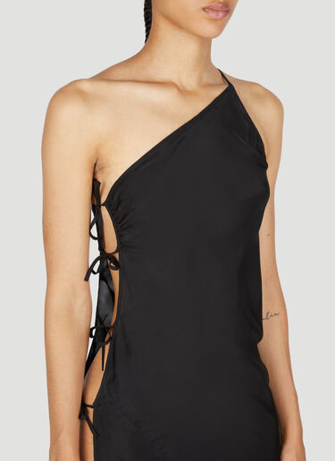 Taco One-shoulder Sheer Gown Rick Owens Taco One-shoulder Sheer Gown Black ric0253013