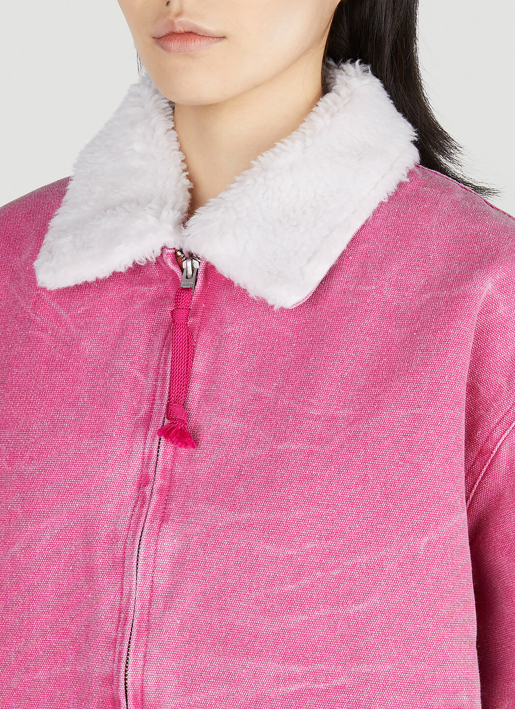 Acne Studios Denim Bomber Jacket in Pink fur Damen LN CC