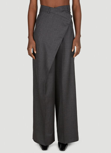 Acne Studios Wrap Front Wide Leg Pants Grey acn0252054