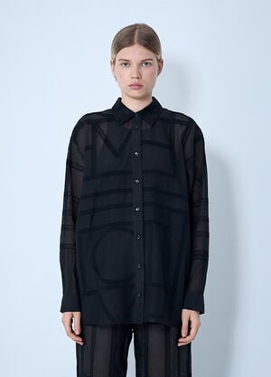 TOTEME Classic Crochet Shirt Black tot0261064