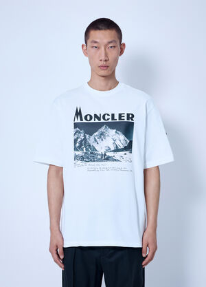 Moncler RE/ICONS K2 Print Short Sleeve Cotton Jersey T-Shirt White mon0166066