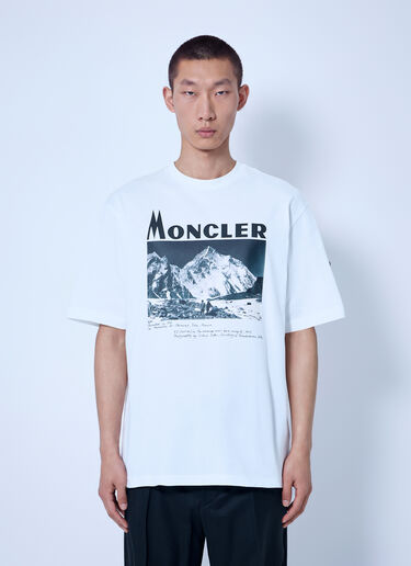 LN-CC® - Moncler RE/ICONS: K2 Print Short Sleeve Cotton Jersey T-Shirt - White Moncler RE/ICONS K2 Print Short Sleeve Cotton Jersey T-Shirt White mon0166066