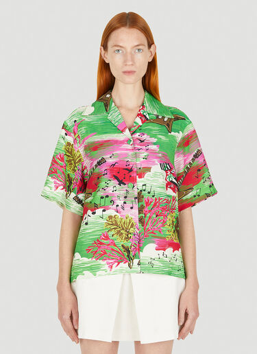 Gucci Love Parade Music Ocean Bowling Shirt Green guc0250088