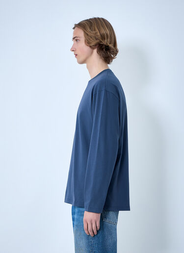 Jil Sander Ribbed Crewneck Long Sleeve Top Light Blue jil0164001