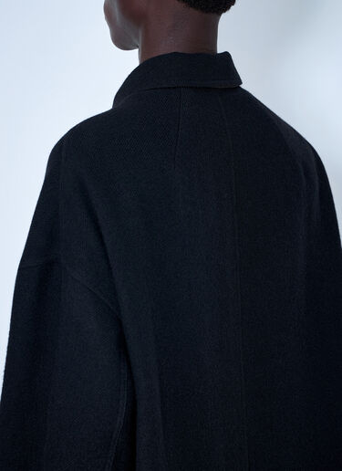 LN-CC® - Rick Owens: Buttoned Brad Coat - Black Rick Owens Buttoned Brad Coat Black ric0165064