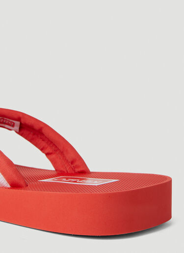 Kenzo 로고 패치 플립플롭 레드 knz0252048