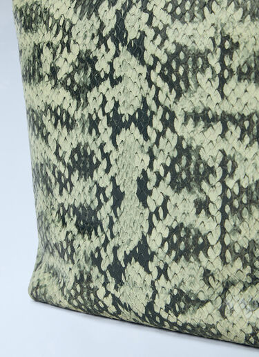 LN-CC® - Dries Van Noten: Snake-Embossed Leather Top Handle Bag - Green Dries Van Noten Snake-Embossed Leather Top Handle Bag Green dvn0265016