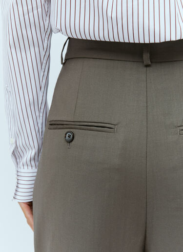 TOTEME Double-Pleated Cropped Pants Brown tot0254014