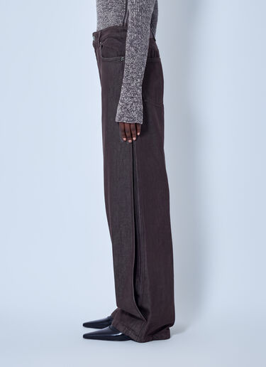 LN-CC® - Sportmax: Beati Denim Palazzo Trousers - Brown Sportmax Beati Denim Palazzo Trousers Brown spx0266012