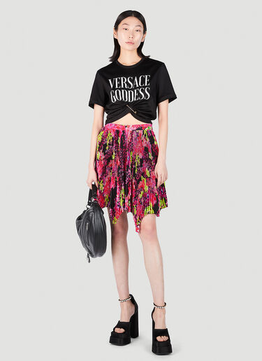 Versace Safety Pin Goddess T-Shirt Black vrs0251020