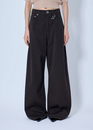 Sportmax Wide-Leg Trousers Brown spx0265034