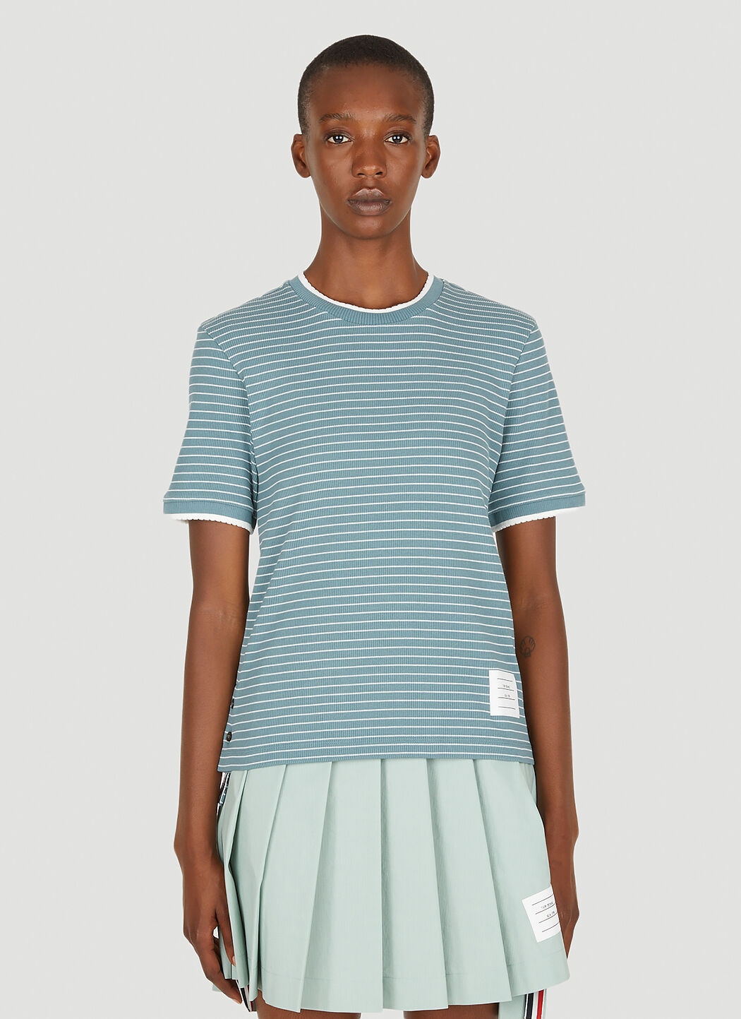 Adidas originals eqt tennis shop stripe t-shirt in blue