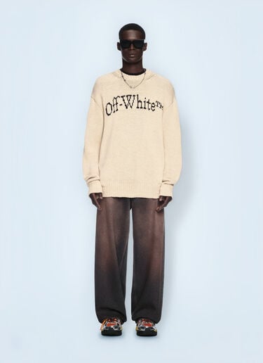 Off-White Big Bookish Chunky Knit Sweater Natural ofw0160119