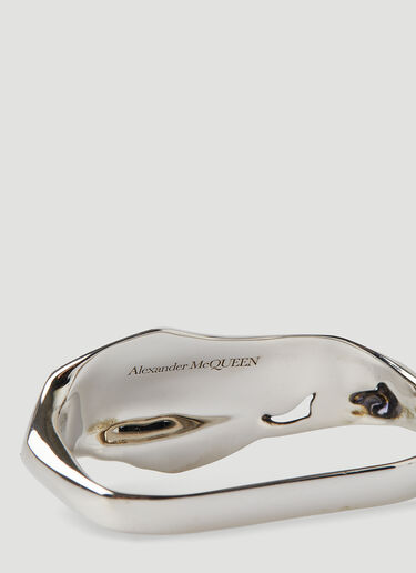 Alexander McQueen Molten Chain Double Ring Silver amq0148059